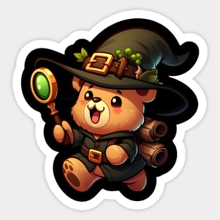 Cute Witch Bear Gatherer Kawaii Sticker